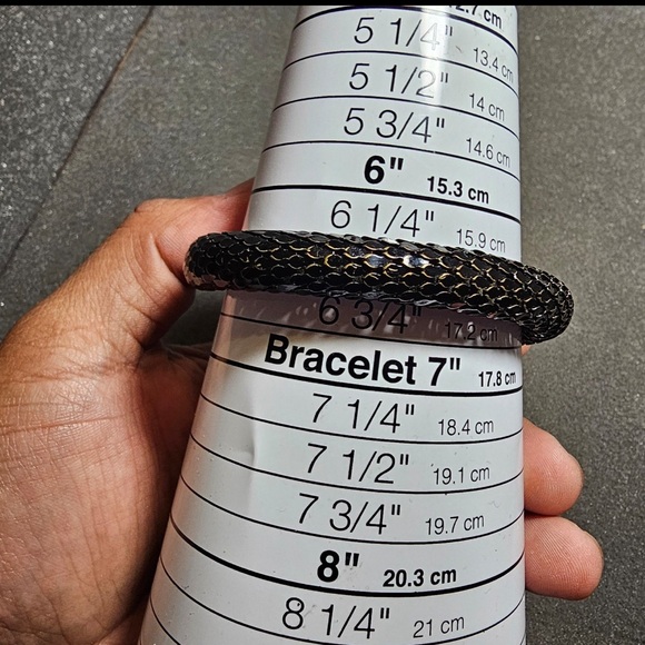 Whiting & Davis Gold Tone Black Mesh Double Panther Heads Wrap Around Bracelet - Picture 13 of 13